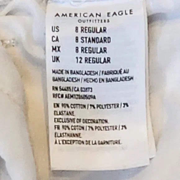 AMERICAN EAGLE Hi-Rise Mini Distressed White Jean Skirt - Sz 8 - Picture 5 of 5